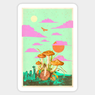 MUSHROOM CITY III Sticker